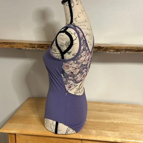 Balera Purple & Floral Leotard Medium Adult - Picture 2 of 8